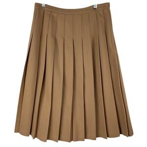 VTG Mark Reed Womens Pleated A-Line Midi Skirt Camel SZ 10 (?) Wool